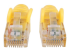 Intellinet Network Patch Cable, Cat6, 20m, Yellow, CCA, U/UTP, PVC, RJ45, Gold Plated Contacts, Snagless, Booted, Lifetime Warranty, Polybag - Close up