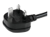 StarTech.com 6ft (2m) UK Computer Power Cable, 16AWG, BS 1363 to C19 Power Cord, 13A 250V, Black Replacement AC Power Cord, TV/Monitor Power Cable, BS 1363 to IEC 60320 C19 - Close up