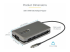 Startech USB C Multiport Adapter, USB C to 4K 60Hz HDMI 2.0, 2-Port 10Gbps USB Hub, 100W Power Delivery Pass-through, GbE, SD/MicroSD, USB Type-C Mini Dock, 10"/25cm Attached Cable - Left-angle
