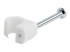 Startech 100 Pack Cable Clips with Nail, Reusable, Nail-in Clamps, Wire Holding Clips, CAT5/CAT6 Ethernet Cord/AV/Coax Cable Fasteners, Brick/Drywall Mounting Cable Tacks, White, TAA - Right-angle
