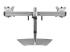 StarTech.com Dual Monitor Stand, Ergonomic Free Standing Dual Monitor Desktop Stand for two 24" VESA Mount Displays, Synchronized Height Adjustable, Double Monitor Pole Mount, Silver - Back
