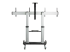 StarTech.com Dual TV Cart for 37-60in VESA TVs up to 110lb (50kg) each, Height Adjustable TV Mount, Mobile Display Cart w/ Webcam & Equipment Shelves, Lockable Casters, TV Cart on Wheels - Back