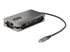 StarTech.com USB-C Multiport Adapter, HDMI/VGA, 4K 60Hz Video, 3-Port USB Hub, 100W Power Delivery Pass-Through, GbE, USB Type-C Travel Dock w/ Charging, 1ft/30cm Wrap-Around Cable - Left-angle