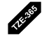 Brother TZe-365 - White on black - Close up