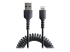 StarTech.com 1m (3ft) USB to Lightning Cable, MFi Certified, Coiled iPhone Charger Cable, Black, Durable and Flexible TPE Jacket Aramid Fiber, Heavy Duty Coil Charging Cable - Front