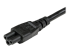 StarTech.com 2m (6ft) Laptop Power Cord, EU Schuko to C5, 2.5A 250V, 18AWG, Notebook / Laptop Replacement AC Cord, Printer/Power Brick Cord, Schuko CEE 7/7 to Clover Leaf IEC 60320 C5 - Close up