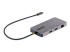 StarTech.com USB C Multiport Adapter, Dual HDMI Video, 4K 60Hz, 2-Port 5Gbps USB-A Hub, 100W Power Delivery Charging, GbE, SD/MicroSD, USB Type-C Mini Travel Dock, 12"/30cm Cable - Back