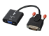 Lindy - DVI adapter - HD-15 (VGA) (F) to DVI-D (M) - Right-angle
