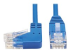 Eaton Tripp Lite Series Left-Angle Cat6 Gigabit Molded Slim UTP Ethernet Cable (RJ45 Left-Angle M to RJ45 M), Blue, 2 ft. (0.61 m) - Close up