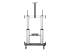 StarTech.com Mobile TV Stand, Heavy Duty TV Cart for 60-100" Display (100kg/220lb), Height Adjustable Rolling Flat Screen Floor Standing on Wheels, Universal Television Mount w/Shelves - Back