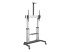 StarTech.com Mobile TV Stand, Heavy Duty TV Cart for 60-100" Display (100kg/220lb), Height Adjustable Rolling Flat Screen Floor Standing on Wheels, Universal Television Mount w/Shelves - Left-angle