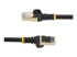Startech 35ft CAT6A Ethernet Cable, 10 Gigabit Shielded Snagless RJ45 100W PoE Patch Cord, CAT 6A 10GbE STP Network Cable w/Strain Relief, Black, UL Certified Wiring/TIA - Multi-angle