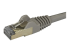 StarTech.com 2m CAT6A Ethernet Cable, 10 Gigabit Shielded Snagless RJ45 100W PoE Patch Cord, CAT 6A 10GbE STP Network Cable w/Strain Relief, Grey, Fluke Tested/UL Certified Wiring/TIA - Close up
