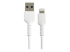 StarTech.com 6 in(15cm) Durable White USB-A to Lightning Cable, Heavy Duty Rugged Aramid Fiber USB Type A to Lightning Charger/Sync Power Cord, Apple MFi Certified iPad/iPhone 12 Pro Max - Front