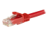 StarTech.com 1m CAT6 Ethernet Cable, 10 Gigabit Snagless RJ45 650MHz 100W PoE Patch Cord, CAT 6 10GbE UTP Network Cable w/Strain Relief, Red, Fluke Tested/Wiring is UL Certified/TIA - Close up