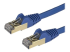 Startech 50cm CAT6A Ethernet Cable, 10 Gigabit Shielded Snagless RJ45 100W PoE Patch Cord, CAT 6A 10GbE STP Network Cable w/Strain Relief, Blue, UL Certified Wiring/TIA - Right-angle