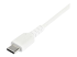 StarTech 2m USB A to USB C Charging Cable, Durable Fast Charge & Sync USB 2.0 to USB Type C Data Cord, Rugged TPE Jacket Aramid Fiber M/M 3A White, Samsung S10, S20, iPad Pro, Pixel - Close up