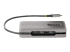 Startech USB-C Multiport Adapter, 4K 60Hz HDMI/DP Video, 3-Port USB Hub, 100W Power Delivery Pass-Through, GbE, USB Type-C Travel Dock w/ Charging, 1ft/30cm Wrap-Around Cable - Back
