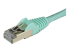 StarTech.com 1m CAT6A Ethernet Cable, 10 Gigabit Shielded Snagless RJ45 100W PoE Patch Cord, CAT 6A 10GbE STP Network Cable w/Strain Relief, Aqua, Fluke Tested/UL Certified Wiring/TIA - Close up