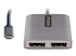 StarTech.com 2-Port USB-C MST Hub, USB Type-C to 2x DisplayPort Multi-Monitor Adapter for Laptop, Dual-DP up to 4K 60Hz w/ DP 1.4 Alt Mode & DSC, HDR, 1ft (30cm) Cable, USB Bus-Powered - Front