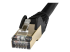 StarTech.com 7m CAT6A Ethernet Cable, 10 Gigabit Shielded Snagless RJ45 100W PoE Patch Cord, CAT 6A 10GbE STP Network Cable w/Strain Relief, Black, Fluke Tested/UL Certified Wiring/TIA - Close up