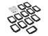 Eaton Tripp Lite Series Cable Management D-Rings Rack Enclosures Button Mount 3x4in 12Pk - Left-angle