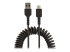 StarTech 20in (50cm) USB A to C Charging Cable, Coiled Heavy Duty Fast Charge & Sync USB-C Cable, High Quality USB 2.0 A to Type-C, Rugged Aramid Fiber, TPE, 3A, S20, iPad, Pixel - Front