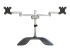 Startech Dual Monitor Stand, Ergonomic Desktop Monitor Stand for up to 32" VESA Displays, Free-Standing Articulating Universal Computer Monitor Mount, Adjustable Height, Silver - Front