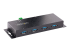 StarTech.com 4-Port Industrial USB 3.0 5Gbps Hub, Rugged USB Hub w/15kV Air/8kV Contact ESD and Surge Protection, DIN/Wall/Desk Mountable USB-A Hub, USB Expansion Hub with Locking Ports - Left-angle