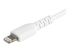StarTech.com 12 in(30cm) Durable White USB-A to Lightning Cable, Heavy Duty Rugged Aramid Fiber USB Type A to Lightning Charger/Sync Power Cord, Apple MFi Certified iPad/iPhone 12 Pro Max - Right-angle