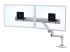 Ergotron LX - Mounting kit (articulating arm, extension, base, 2-piece desk clamp, dual displays bow, 2 pivots, 8" pole) - Right-angle